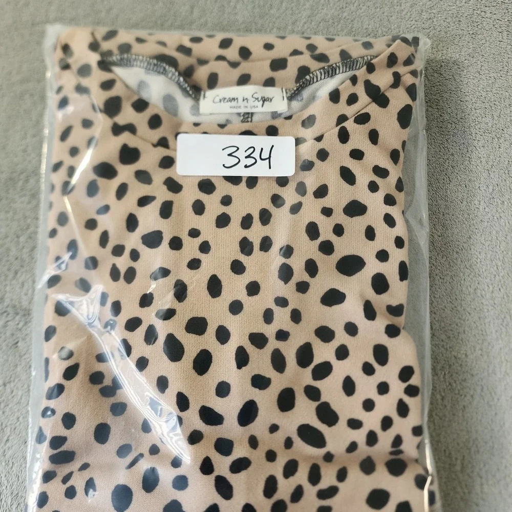 Cream And Sugar Women's Dress With Pockets‎ Leopard Print Size Large